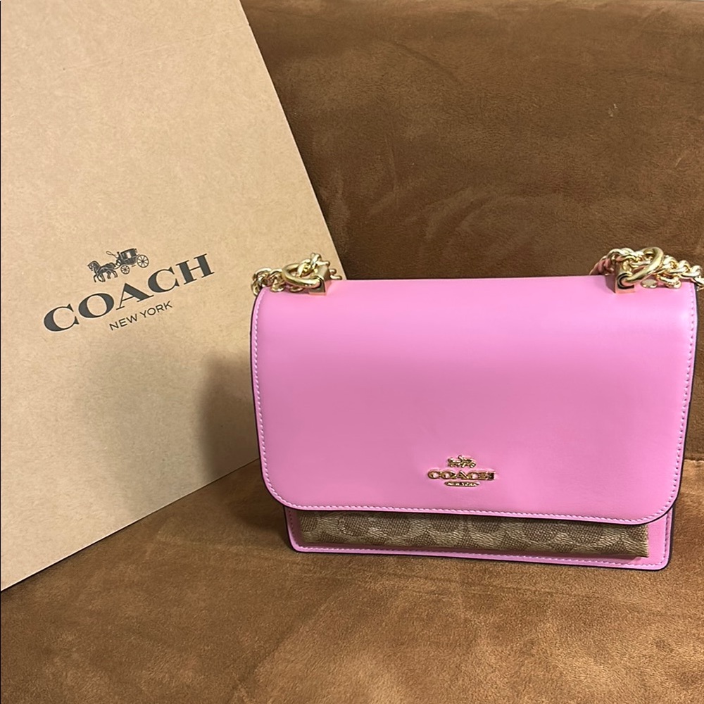 Coach Pink and Gold Shoulder Bag with Classic Silhouette NWT- Mother’s Day !!!